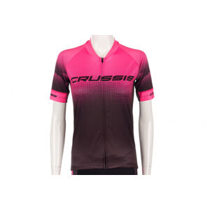 Dámský cyklistický dres Crussis, černá/růžová L