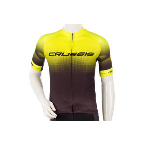 Cyklistický dres Crussis, černá/žlutá XXL