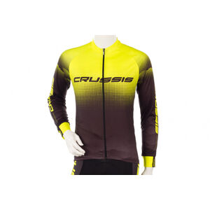 Cyklistický dres Crussis, černá/žlutá XXL