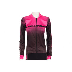 Dámský cyklistický dres Crussis, černá/růžová XL