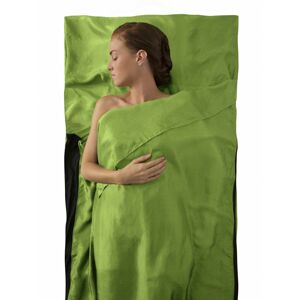 Hedvábná vložka do spacáku Silk Stretch Liner - Traveller (with Pillow slip) Green (barva zelená)